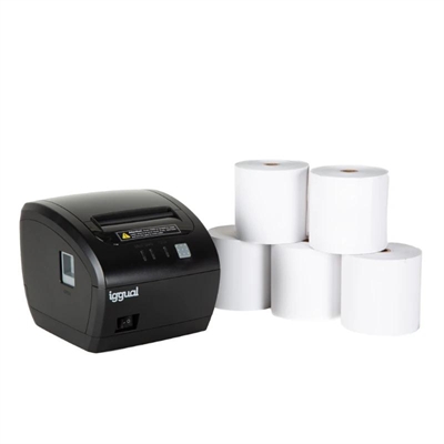 Kit impresora térmica tickets TP7001 + 5 rollos 80