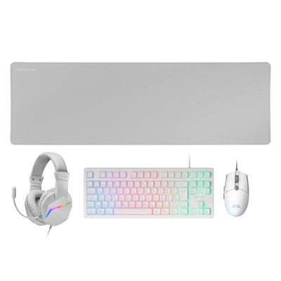 Mars Gaming Combo Gaming MCP-RGB3W 4 en 1 Blanco