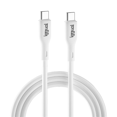 iggual Cable USB-C/USB-C 100 cm blanco Q3.0 3A 60W