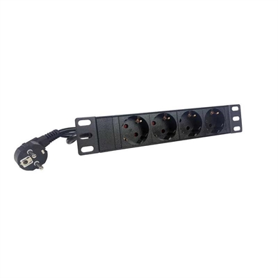 2LAN Regleta 10" 4 Schukos sin Interruptor