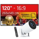 iggual Pack mini proyector + pantalla 120" plegabl