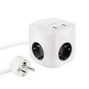 Nanocable Base de enchufe con 3 USB c/ interruptor