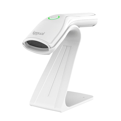 iggual Lector código barras 2D USB botón blanco