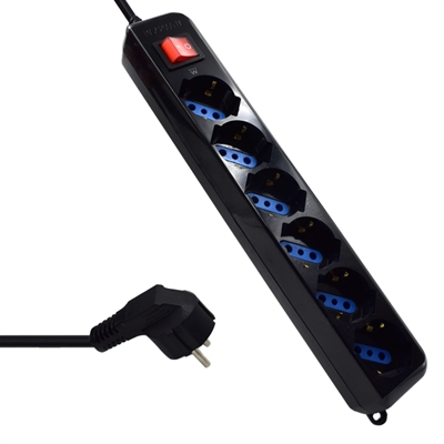 [AELREG0074] Ewent EW3924 Regleta 6 tomas con proteccion Negro
