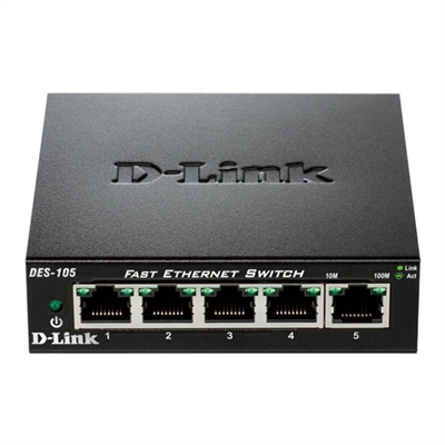[NSWSSO0233] D-Link DES-105 Switch 5x10/100Mbps Metal