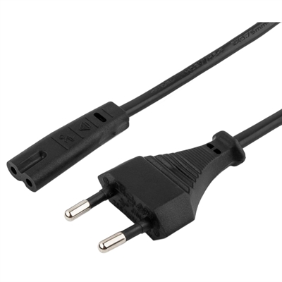 [APTAPC0649] Gembird Cable Alimentación Euro 2pin C7 1.8M Negro