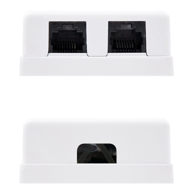 [ANEAHE0650] Nanocable Roseta Superficie CAT.6 UTP 2Tomas Blanc