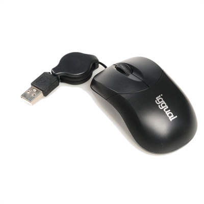 [FTRRCA0666] iggual Ratón retráctil COM-BASIC-800DPI negro