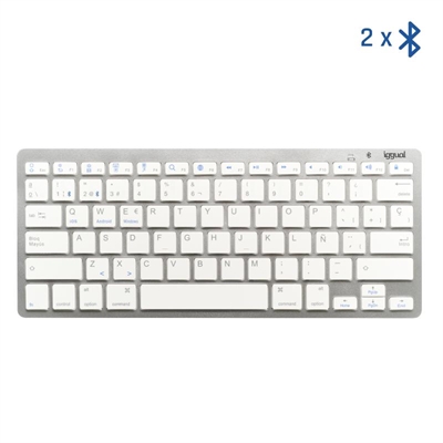 [FTRTEI0009] iggual Teclado Bluetooth Slim TKL-BT plata 2 canal