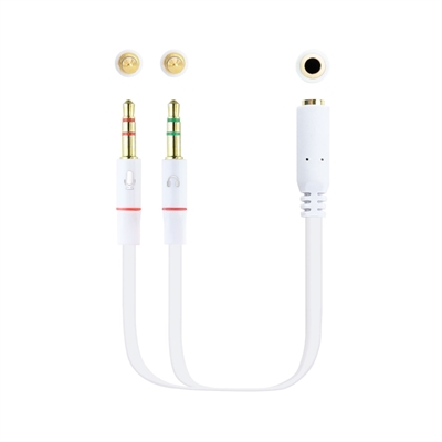 [AISCCI0486] Nanocable Cable Audio Jack 3.5/H 2xJack 3.5/M 20cm