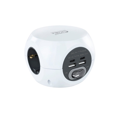 [AELREG0089] Nanocable Base de enchufes con 4 USB Blanco