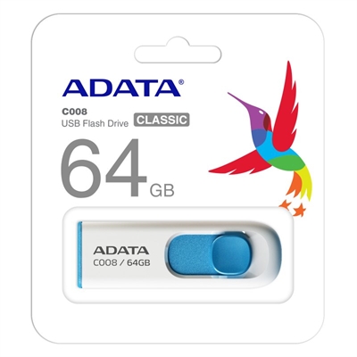 [FAELAP0644] ADATA Lapiz Usb C008 64GB USB 2.0 Blanco/Azul