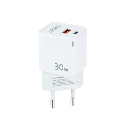 [AATCAT0345] TOOQ Cargador pared GAN USB-C/USB-A 30W
