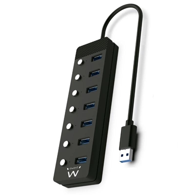 [AAOAUS0215] EWENT Hub usb-usb-c 7 ptos interruptor c/alimen.