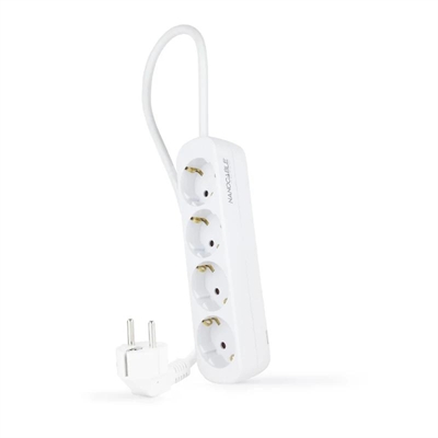 [AELREG0107] Nanocable Regleta de Enchufes 4 Tomas 1.4 m Blanco