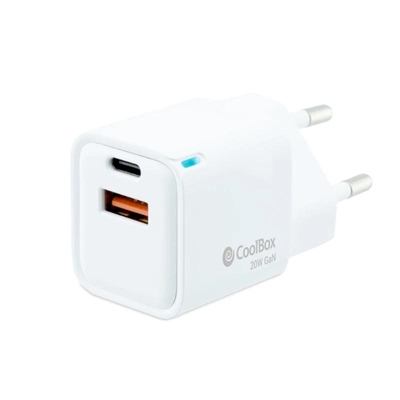 [AATCAT0379] Coolbox Cargador Gan 20W USB-C/USB-A PARED
