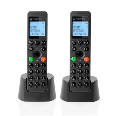 [NTETIN0182] MOTOROLA DOT202 teléfono DECT DUO Negro