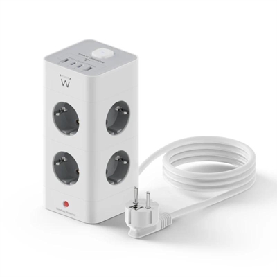 [AELREG0118] Ewent EW3864 Regleta 8 Tomas SHUCKO +2USB-A+2USB-C