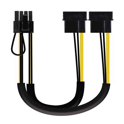 [APTAPC0766] Nanocable Cable VGA 2x5.25"/M-PCI-E(6+2PIN)/M 20cm