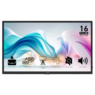 [FMOMLE1069] MSI MP165 E6 Monitor15.6"IPS FHD  portátil USBc MM