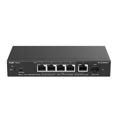 [NSWSSO0398] Reyee ES206MG-P Switch 4xmGb PoE 1xSFP+ 70W
