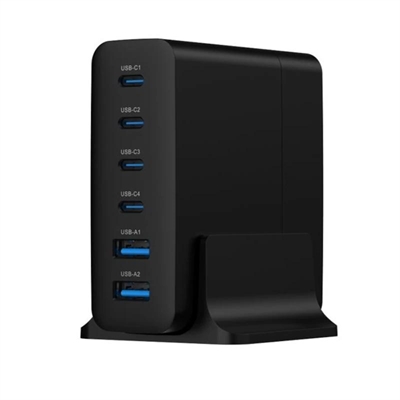 [AATCAT0547] Gembird Cargador rápido USB GaN  6 puertos y 75 W