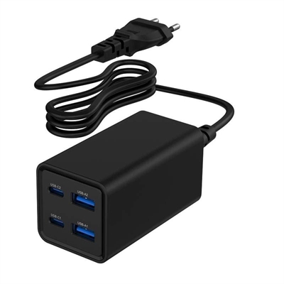 [AATCAT0549] Gembird Cargador rápido USB GaN PD 4 puertos  65 W