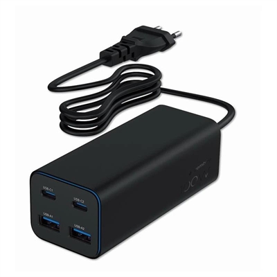 [AATCAT0551] Gembird Cargador rápido USB GaN PD 4 puertos 100 W
