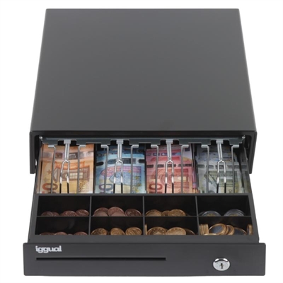 [APTACP0065] iggual Cajón Portamonedas IRON-15 37cm 4+8 negro