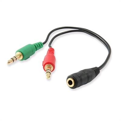 [AISCCI0517] Ewent Cable Audio Jack 3,5/H-2 Jack 3,5/M - 0,15mt