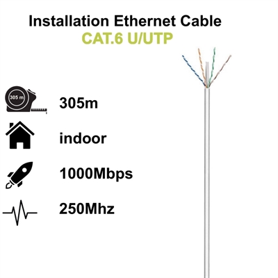 [APTAPC0894] Ewent Bobina Cable Red Cat. 6 U/UTP, PVC, 305mt