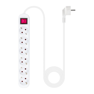 [AELREG0094] Nanocable Regleta 6 tomas con interruptor Blanca