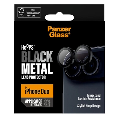 [AATFYC3654] PanzerGlass Hoops Camera Protect iPhone Duo Black