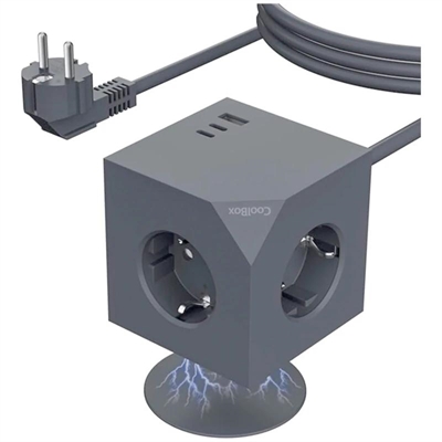 [AELREG0148] Coolbox CUBIK 3 Enchufes Cubo Magnético Carga USB