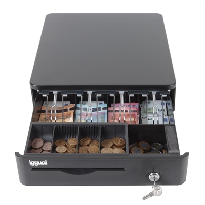 [APTACP0067] iggual Cajón Portamonedas IRON-10R 38cm 4+5 negro
