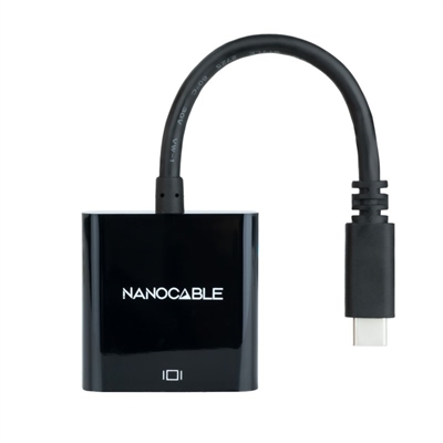 [AISCCI0601] Nanocable Conversor USB-C/M a VGA/H Negro 10cm