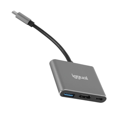 [AAOAUS0200] iggual Hub tipo C 3 en 1 HDMI USB3.0 PD100W
