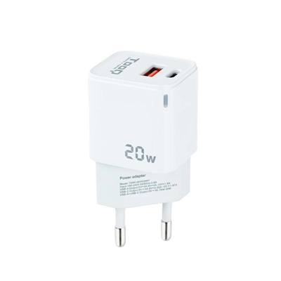 [AATCAT0348] Tooq Cargador pared USB-C/PD+USB-A/QC 20W