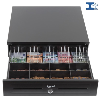 [APTACP0070] iggual Cajón portamonedas IRON-HD 41cm 5+8 negro