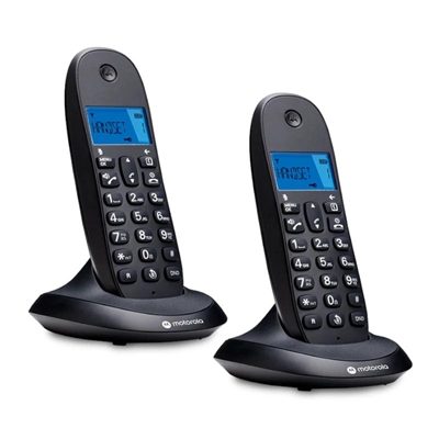 [NTETIN0174] MOTOROLA C1002 CB+ Telefono DECT Negro Duo