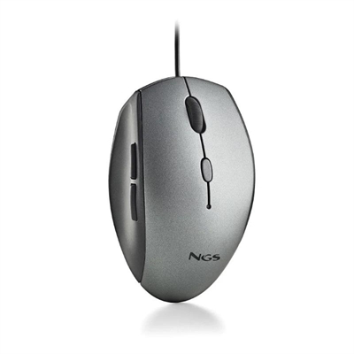 [FTRRCA0771] NGS WIRED ERGO SILENT MOUSE + USB TYPE C ADAP GRAY