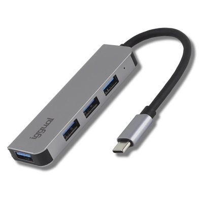 [AAOAUS0225] iggual Hub USB 3.0 tipo C x 4 puertos USB-A 3.0