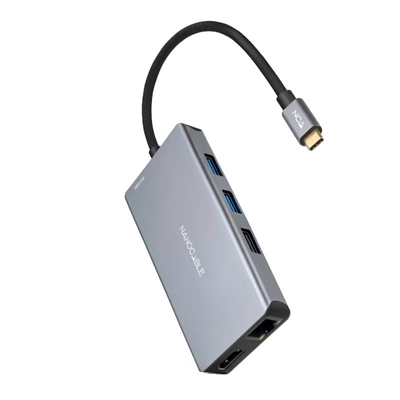 [AISCCI0706] Nanocable Hub USB-C 3xUSB-A+2xHDMI+RJ45+TF+SD+PD