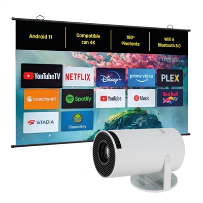 [MPRPRY0559] iggual Pack mini proyector + pantalla 100" enrolla