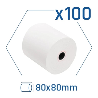 [CCIPAP0146] Pack 100 rollos papel térmico sin BPA 80x80mm