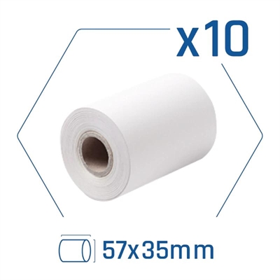 [CCIPAP0147] iggual Pack 10 rollos papel térmico datáfono 57x35