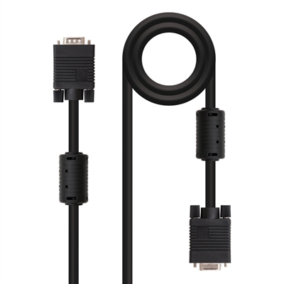 [AISCOV0020] Nanocable Cable VGA con ferrita M-H, negro, 1.8m