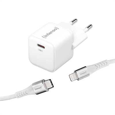 [AATCAT0404] Intenso | KIT Cargador GaN W30C + Cable Lightning