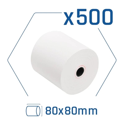 [CCIPAP0155] Pack 500 rollos papel térmico sin BPA 80x80mm