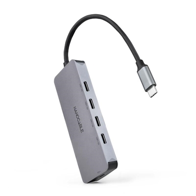 [AAOAUS0242] Nanocable HUB USB-C/M a 4xUSB-C/H + USB-C PD 100W
